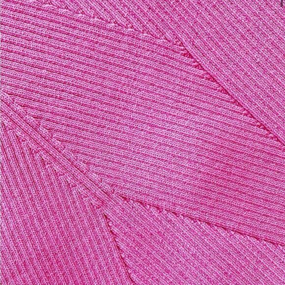 Self Portrait One Shoulder‎ Ribbed Knit Dress Pink Size Medium - Picture 9 of 15